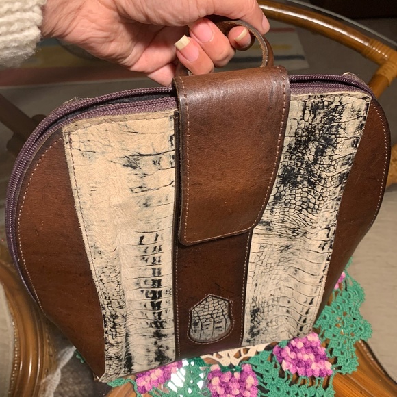 Handmade Leather Backpack | Snake print main image 5
